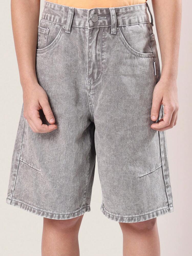 Denim Bermuda Shorts With MVP Number Badge
