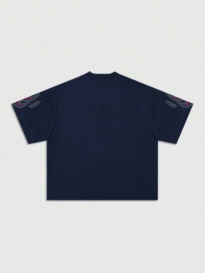 Grunge Punk T-shirt court imprimé ample pour hommes