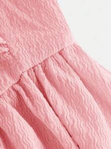 SHEIN Tween 女童纯色褶皱修身腰部优雅吊带背心连衣裙，适合春夏季、午餐等场合 - 淺粉色 - 查看 4