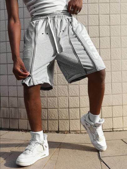 Street Life Men's Adjustable Drawstring Waist Loose Shorts