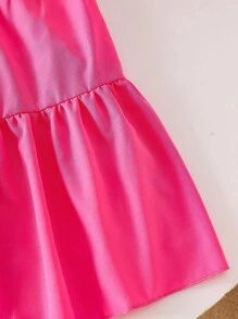 Sparklyn 女童两件套彩色蝴蝶印花紫色连衣裙套装 - 玫紅色 - 查看 5