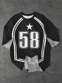Teen Boy' Casual Minimalist Short Sleeve Round Neck T-Shirt, Suitable For Summer - Collection Includes: Streetstyle, Sports, Teen Boy' Choice, Everyday Basic, Happy Teen Boy, Pastel Colors, Bikercore, Family Trip, Happy Days, I Love Mommy, I Love Daddy, Lovely Home, Cool Teen Boy, Teen Boy Baseball Jersey Custom Jersey Number Jersey Jersey Baseball Shirt