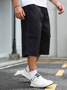 Manfinity Homme Herren Große Größen Lässig einfarbige Cargohose in Capriform