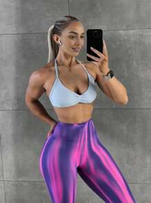 Innovista Leggings deportivos sin costura de cintura alta con efecto degradado a la moda