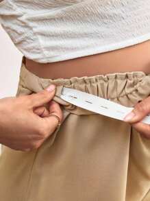 SHEIN Maternity Casual Solid Color Adjustable Waist Shorts, Summer