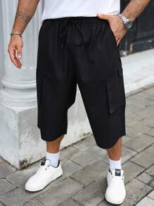 Manfinity Homme Herren Große Größen Lässig einfarbige Cargohose in Capriform