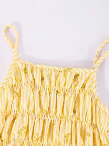 Sparklyn 条纹蝴蝶结吊带背心和直筒裤套装，适合少女夏季假日风格