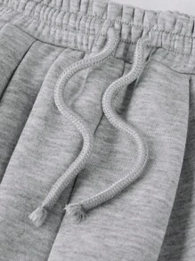 Girlism Teen Girl Casual And Comfortable Light Grey Long Sleeve Sweatshirt & Pants Co-Ord Set In Knitted Fabric, Back To School Clothes, Fall Outfit Winter