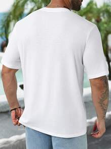 Manfinity RSRT 大码男式夏季休闲植物印花拼布T恤