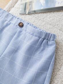 3 件套男婴夏季可爱绅士服装套装：格子背心、短裤、短袖衬衫（带领结），适合生日派对、洗礼、1 岁生日庆祝、正式场合、表演、婚礼 - 彩色 - 查看 5