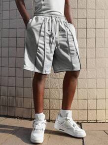 ROMWE MEN Street Life Herren Shorts mit verstellbarem Kordelzug und weitem Schnitt