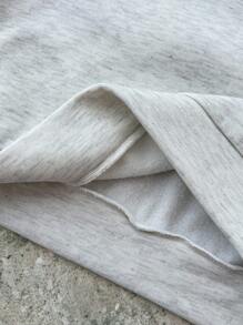 Light Grey Hooded Teen Girls Sweatshirt Co-Ord With Pocket And Casual Shorts Fall Winter