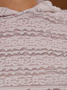 COUREZ Fitted Lace Baby Tee With Hoodie Cute/ Tops Summer Tops Going Out Tops /Street Casual/Leisure Music Festival