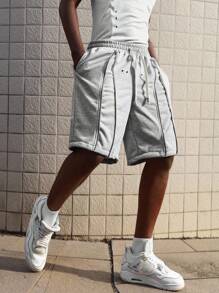 ROMWE MEN Street Life Herren Shorts mit verstellbarem Kordelzug und weitem Schnitt