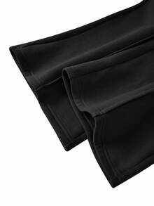 SHEIN Girlism Bộ quần dài ống rộng dệt kim in hình trái tim giản dị cho bé gái tuổi mới lớn - màu đen - Xem 10