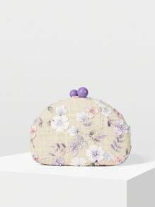 MOTF PREMIUM 贴花刺绣手拿包 - 紫色 - 查看 2
