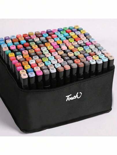 Color Dual Pointed Art Marker, DIY Pen, Ceramic Art Collection, Alcohol Marker, Permanent Alcohol Based Sketch Marker, With Painting Sketch Box, Black Bucket, Party Collection, Decorations, Home Decoration (Some Styles/Positions/Patterns Or Colors Are Random) Back To School