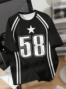 Teen Boy' Casual Minimalist Short Sleeve Round Neck T-Shirt, Suitable For Summer - Collection Includes: Streetstyle, Sports, Teen Boy' Choice, Everyday Basic, Happy Teen Boy, Pastel Colors, Bikercore, Family Trip, Happy Days, I Love Mommy, I Love Daddy, Lovely Home, Cool Teen Boy, Teen Boy Baseball Jersey Custom Jersey Number Jersey Jersey Baseball Shirt