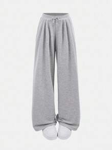 Girlism Teen Girl Casual And Comfortable Light Grey Long Sleeve Sweatshirt & Pants Co-Ord Set In Knitted Fabric, Back To School Clothes, Fall Outfit Winter