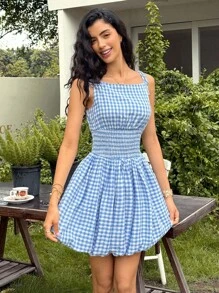 Ria Solene Mini Spring/ Summer Dress With Off-Shoulder For Women - Blue - View 6