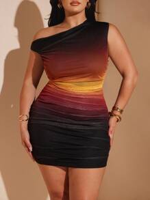 SHEIN BAE 大码女式夏季印花优雅乡村度假约会海滩女士短裙、女士生日礼服、女式秋季服装、校服、Y2k 服装、女式乡村服装、女式复古服装、女式节日服装、婚礼宾客曲线礼服、女士夏季服装、女士礼服、女士生日服装 - 彩色 - 查看 2