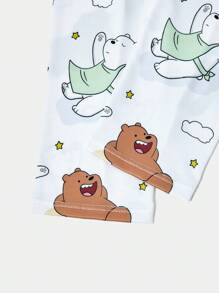 We Bare Bears X SHEIN 1 对卡通和运动图案时尚袖套，夏季 - 彩色 - 查看 5