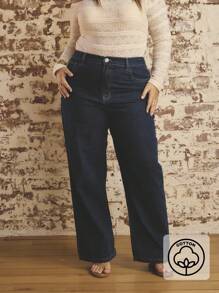 Aralina Jeans in denim larghi e casual con tasche, dalla vestibilità morbida e versatile, per taglie comode