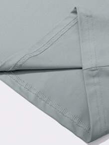 Manfinity LEGND 男士标语图案落肩T恤，2000年代风格 - 灰色 - 查看 5