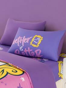 FRIENDS X SHEIN Juego de ropa de cama de 3 piezas, Funda nórdica con diseño de marco de fotos, Suave y acogedor, Cálido y lavable, Apto para camas individuales, queen y king.
