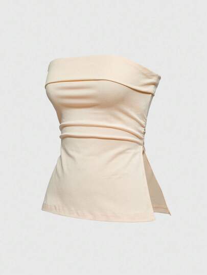 Grunge Punk Y2K Subkultur Leopard Muster-Saum Schlitz Crop Trägertop für Frauen