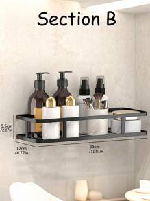 Kệ phòng tắm xuyên biên giới, không đục lỗ, kệ lưu trữ gắn tường, bồn cầu, đồ dùng vệ sinh gia dụng và kệ hoàn thiện - Nhiều màu - Xem 6