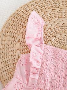 Cozy Pixies Tutina casual per bambine con colletto arricciato, senza maniche, vita elasticizzata