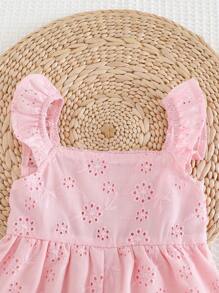 Cozy Pixies Tutina casual per bambine con colletto arricciato, senza maniche, vita elasticizzata