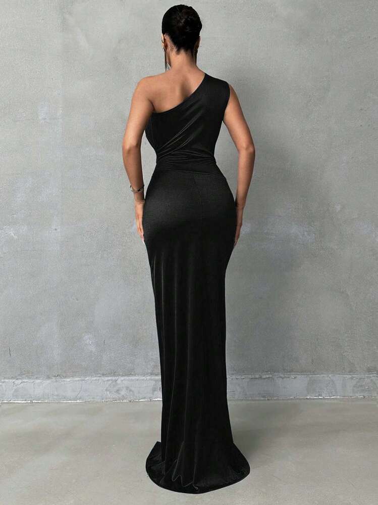 black maxi dress shein Shein Long Maxi Black Bodycon Elegant Sexy Strapless Dress, Size 4