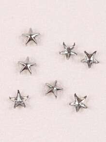 50 件/100 件五角星装饰钉适用于服装包包皮鞋朋克摇滚珠宝工艺品，4 爪金属钉头钉配饰