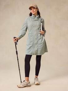 OutZeal SunProof UPF50+ Lightweight Cooling Hooded Sun Protection Jacket Women With Drawstring Waist - Green - View 7