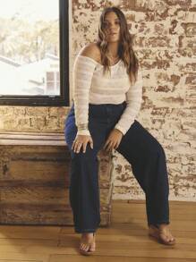 Aralina Jeans in denim larghi e casual con tasche, dalla vestibilità morbida e versatile, per taglie comode