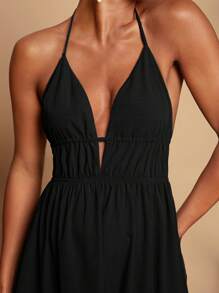 Travachic 女士纯色 V 领无袖连衣裙