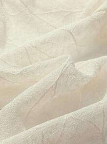 DAZY Solid Tie Front Sheer Top Without Camisole Long Sleeve Women Tops