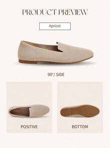 Ressula Fashionable Comfortable Breathable Apricot Flat Shoes For Women