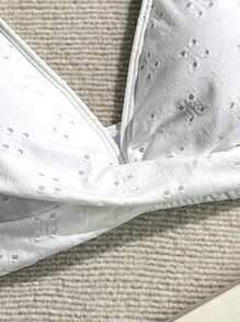 Swim Mod Women's Summer Beach Casual Crisscross Front Knitted Jacquard Fabric Swimwear Top