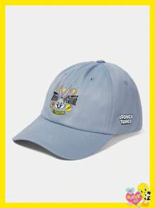 LOONEY TUNES X SHEIN Buchstaben & Comic Muster, blaue modische Baseballkappe