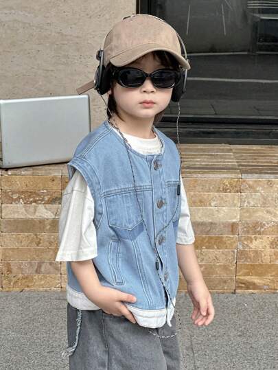 Dazy Kids Boys Denim Top, Fall Collection