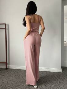 DAZY 2 pezzi Completo pigiama in casa con canotta aderente a righe e pantaloni