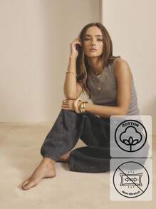 Aralina Winter / Summer Denim Black Wash Forward Seam Barrel Leg Jean - Dark Wash - View 7