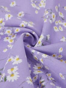 SHEIN Unity 大码性感露肩露背蝴蝶结连衣裙，无袖度假连衣裙 - 紫色 - 查看 5