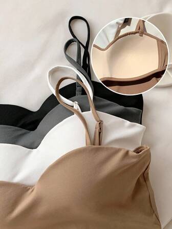 Comfortcana 4 Stücke Damen Gepolsteres BH-Top Set für den Sommer