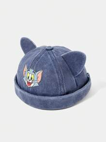 TOM & JERRY X SHEIN 可爱猫耳装饰卡通人物无檐便帽