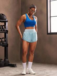 Powerista 女士字母印花露背日常健身运动文胸