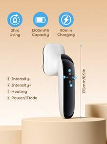 Teckwe 升级版无绳按摩器塑身机 4 头 Pro Max 版橘皮组织按摩器，4 合 1 妊娠纹去除器身体美容机，适用于腹部大腿臀部小腿，白色 - 白色 - 查看 6